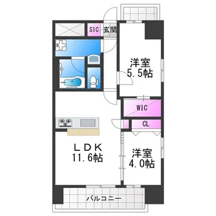 スプランディッドあびこ駅前DUE【10階】の間取り