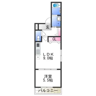 フジパレス寺田町Ⅱ番館【3階】の間取り