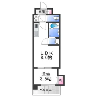 Mv.ms大阪新加美【606号室】の間取り