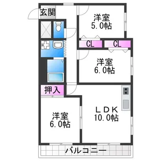 ドムール清水丘【2階】の間取り