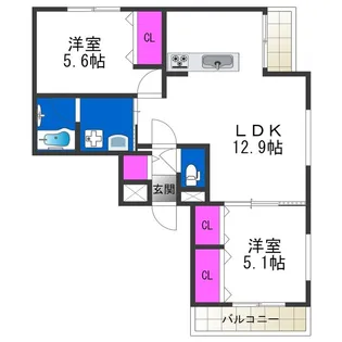 きらら住吉公園【3階】の間取り
