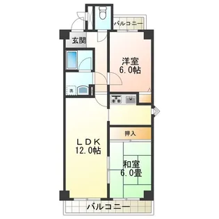 オーセント住之江【3階】の間取り