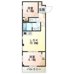 リュストル喜連【205号室】の間取り