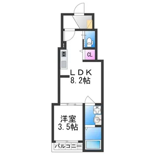 グランツ喜連【1階】の間取り