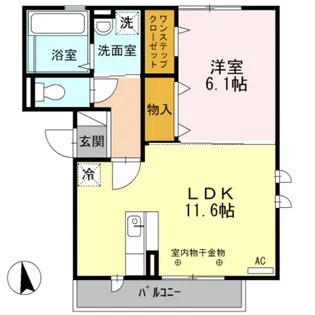 スクエアプレイス天王寺東A棟【102号室】の間取り