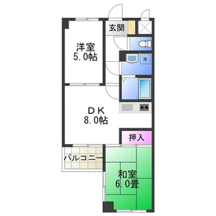 万代東マンション【1階】の間取り