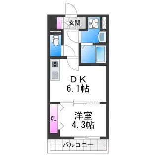 メイクス天王寺南【8階】の間取り
