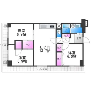 帝塚山グリーンハイツA棟【4階】の間取り