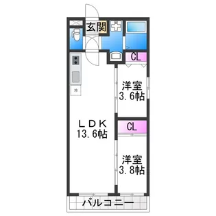 Tio住吉大社【0202号室】の間取り