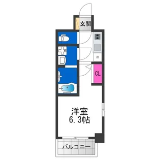 エスリードレジデンス大阪天王寺【6階】の間取り