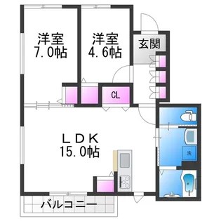 コスモ西今川【2階】の間取り