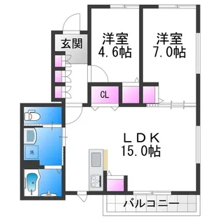 コスモ西今川【2階】の間取り
