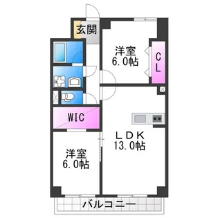 パークモダン住之江公園【6階】の間取り