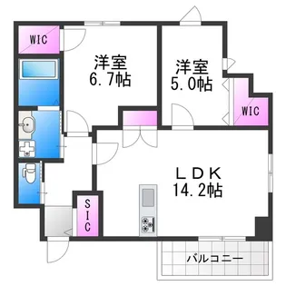 LEGALAND+ABENOSANMEICHO【2階】の間取り