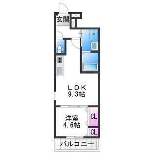 フジパレス松虫通WEST【1階】の間取り