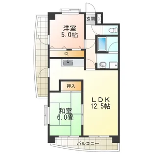 ペガサス2番館住之江【2階】の間取り