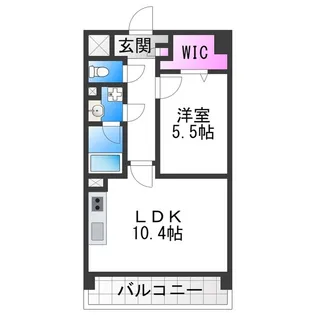プレーヌうりわり【4階】の間取り