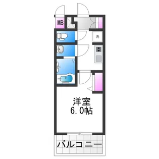 アドバンス大阪ベクエム【6階】の間取り