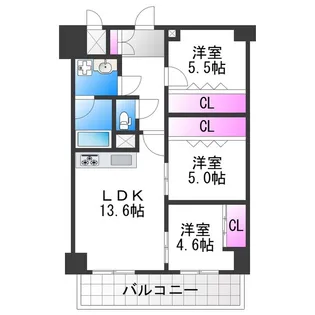 パークモダン住之江公園【1階】の間取り