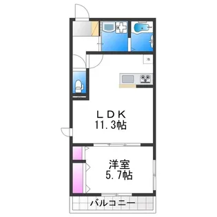 ハイムメゾン東住吉【1階】の間取り