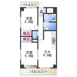 HACHIBUSE帝塚山【3階】の間取り