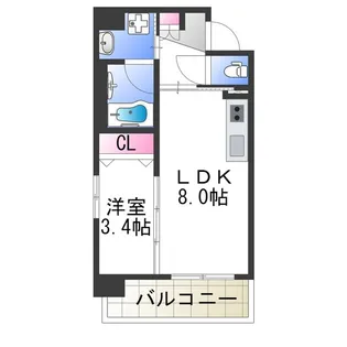 ル・シエル天王寺【2階】の間取り