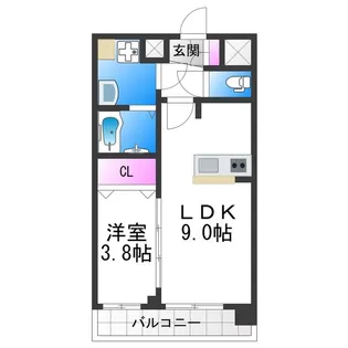 プレサンス天王寺ヴィヴァン【10階】の間取り