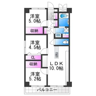 エコーハイツ【303号室】の間取り