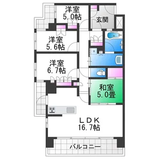 セントパークス平野公園【7階】の間取り