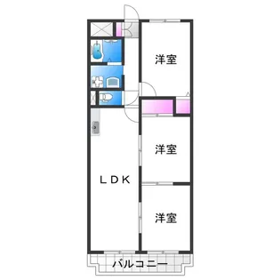 ヴィラスリースター住之江【4階】の間取り