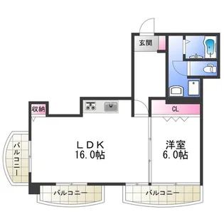 シャトー長居【4階】の間取り