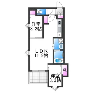 REGALEST喜連瓜破2【202号室】の間取り