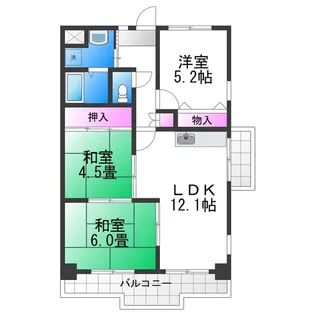 ワカイシビック第二ハイツ【4階】の間取り
