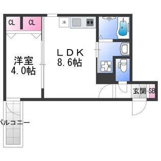 H−maison加美正覚寺【3階】の間取り
