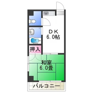クリスタル長居【6階】の間取り