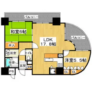 フェルザ住之江公園【14階】の間取り