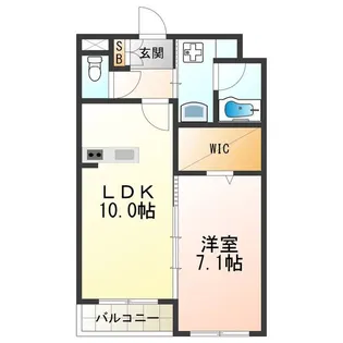 アメニティ西田辺【2階】の間取り