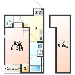 ハーモニーテラス東田辺【2階】の間取り
