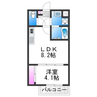 リーフテラス瓜破東【2階】の間取り