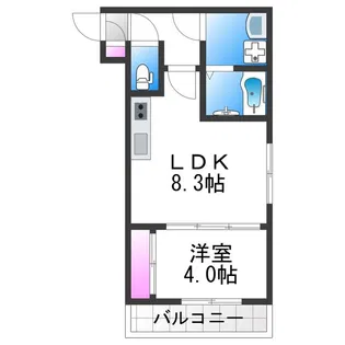 リーフテラス瓜破東【1階】の間取り