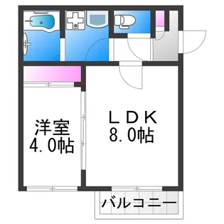 リーフテラス瓜破東【1階】の間取り