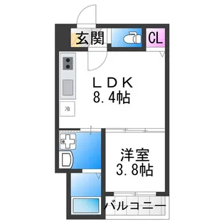 マイティーダ矢田【1階】の間取り