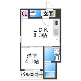 マイティーダ矢田【1階】の間取り