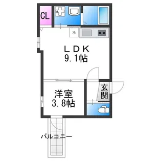 マイティーダ矢田【3階】の間取り