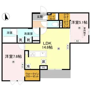 TORISIA長居大領【1階】の間取り