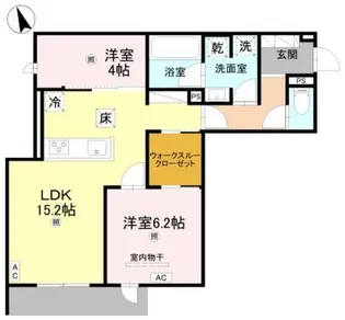 TORISIA長居大領【1階】の間取り