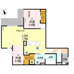 TORISIA長居大領【1階】の間取り