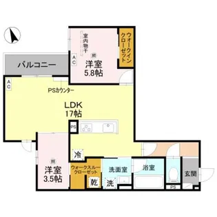 TORISIA長居大領【203号室】の間取り