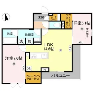 TORISIA長居大領【301号室】の間取り