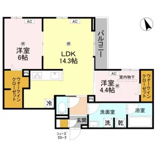 TORISIA長居大領【305号室】の間取り